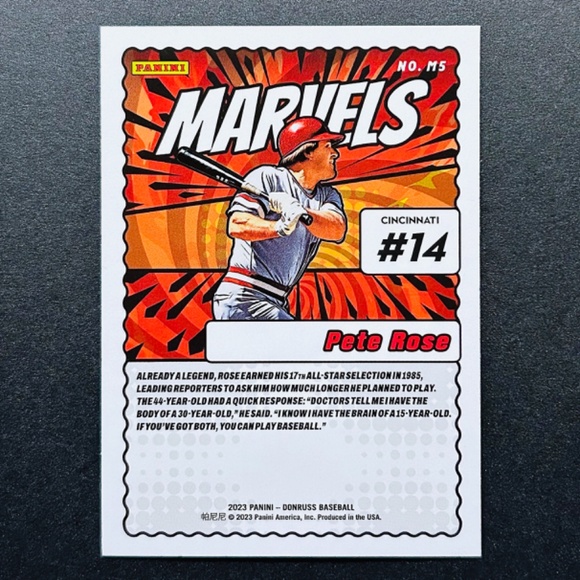 Pete Rose - 2023 Donruss Marvels Pink Fireworks #M5 - Picture 2 of 2